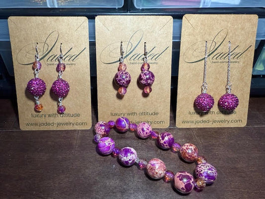 the crushed orchid set - Jaded Jewelry